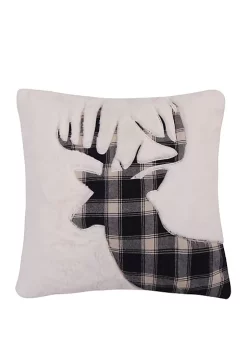 Deals 🧨 Levtex Home Plaid Deer on White Fur Pillow 🥰 -Cheap Levtex Store Belk 10