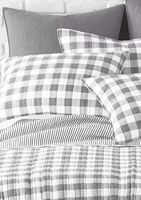 New ๐ Levtex Home Elijah Gray Gingham King Quilt Set ๐ฅ 4 New ๐ Levtex Home Elijah Gray Gingham King Quilt Set ๐ฅ - Image 2