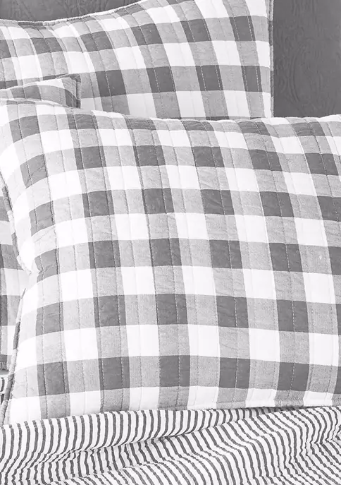 New ๐ Levtex Home Elijah Gray Gingham King Quilt Set ๐ฅ 5 New ๐ Levtex Home Elijah Gray Gingham King Quilt Set ๐ฅ - Image 3