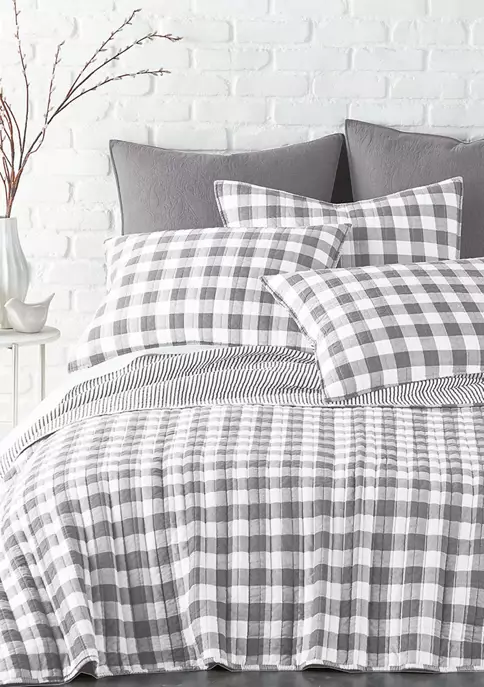 New ๐ Levtex Home Elijah Gray Gingham King Quilt Set ๐ฅ 8 New ๐ Levtex Home Elijah Gray Gingham King Quilt Set ๐ฅ - Image 6