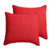 Coupon ❤️ Levtex Home Mills Waffle Red Euro Sham - 2 Pack 👍 -Cheap Levtex Store Belk 1180