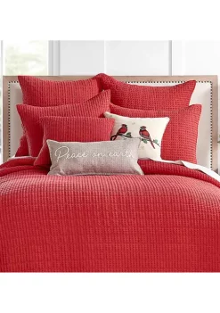 Coupon ❤️ Levtex Home Mills Waffle Red Euro Sham - 2 Pack 👍 -Cheap Levtex Store Belk 1182