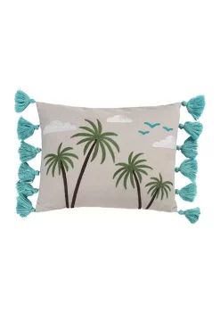 New ✔️ Levtex Beach Days Palm Tassel Pillow 😀