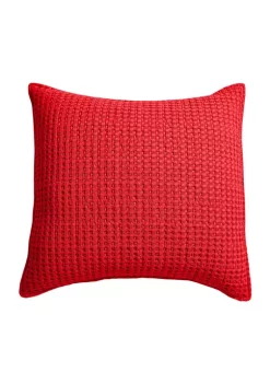 Hot Sale ๐ Levtex Home Mills Waffle Red Square Pillow ๐
