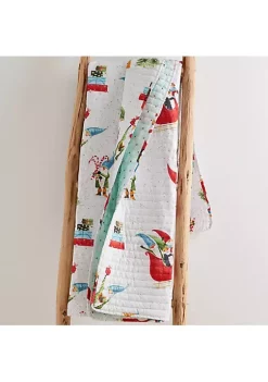 Promo 😀 Levtex Home Gnome for the Holidays White Quilted Throw 😀 -Cheap Levtex Store Belk 1221