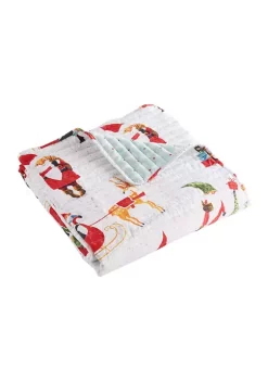 Promo 😀 Levtex Home Gnome for the Holidays White Quilted Throw 😀 -Cheap Levtex Store Belk 1222