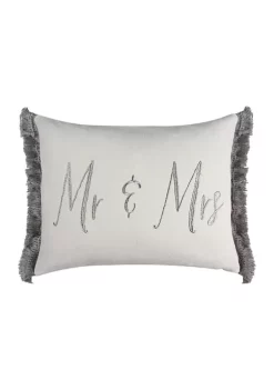 New 🎉 Levtex Home Perla Gray Mr & Mrs Pillow ✨ -Cheap Levtex Store Belk 1260
