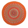 Cheap 🔥 Levtex Azalea Orange Peacock Round Pillow ❤️