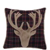 Best Pirce 🧨 Levtex Home Fur Deer on Navy Plaid Pillow ⌛ -Cheap Levtex Store Belk 1300