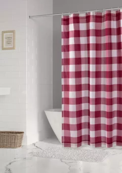 Budget 🥰 Levtex Camden Red Shower Curtain 🔔 -Cheap Levtex Store Belk 1372