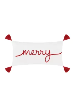 Deals ⭐ Levtex Home All is Bright Merry Pillow - 12" x 24" 🎉 -Cheap Levtex Store Belk 1398