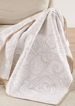Deals 😉 Levtex Home Perla White Quilted Throw 🔔 -Cheap Levtex Store Belk 1472
