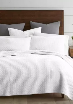 Hot Sale ⌛ Levtex Home Cross Stitch Bright White Reversible Quilt Set ⭐ -Cheap Levtex Store Belk 15