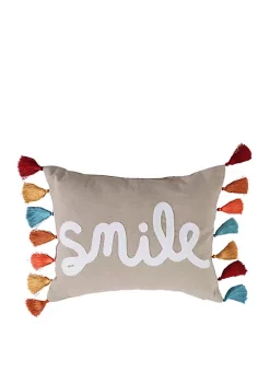 Coupon 🔔 Levtex Lira Smile Pillow with Tassels 🧨 -Cheap Levtex Store Belk 1503