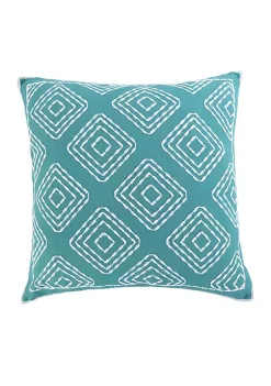 Wholesale ⌛ Levtex Huntington Teal Multi Diamond Pillow 🥰