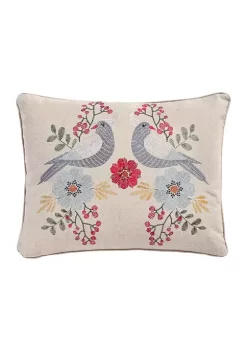 Best deal 👏 Levtex Home Angelina Linen Bird Embroidered Pillow 👍