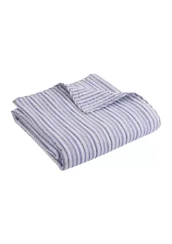 Coupon 🎉 Levtex Home Tobago Stripe Blue Quilted Throw 🔔 -Cheap Levtex Store Belk 1536