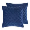 Deals ❤️ Levtex Home Navy Velvet Euro Sham - Set of 2 ✨ -Cheap Levtex Store Belk 1601