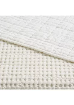 Best Sale 🤩 Levtex Home Mills Waffle Taupe Quilted Throw 👏 -Cheap Levtex Store Belk 171