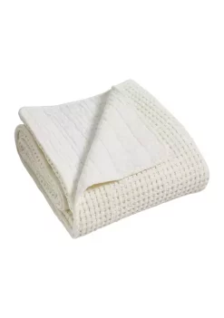 Best Sale 🤩 Levtex Home Mills Waffle Taupe Quilted Throw 👏 -Cheap Levtex Store Belk 172