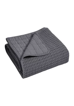 Best Sale 🤩 Levtex Home Mills Waffle Taupe Quilted Throw 👏 -Cheap Levtex Store Belk 176