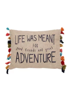Best Pirce ❤️ Levtex Home Karia Life Was Meant For Adventure Pillow ⌛ -Cheap Levtex Store Belk 1824