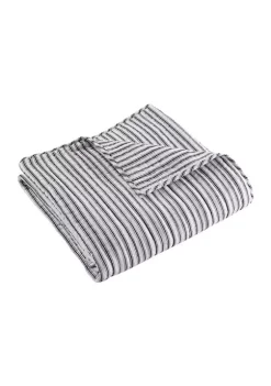 Coupon 🛒 Levtex Home Tobago Stripe Charcoal Quilted Throw 🎁 -Cheap Levtex Store Belk 1923