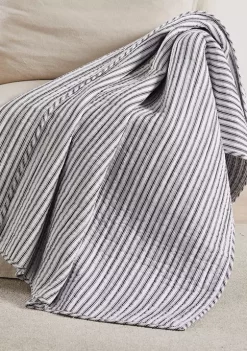 Coupon 🛒 Levtex Home Tobago Stripe Charcoal Quilted Throw 🎁 -Cheap Levtex Store Belk 1924