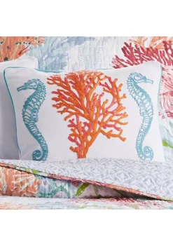 Cheapest 🎉 Levtex Home Sunset Bay Seahorses Coral Pillow 😍 -Cheap Levtex Store Belk 1944
