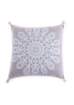 Cheapest 🔔 Levtex Wythe Spa Medallion Pillow With Tassels 🔔
