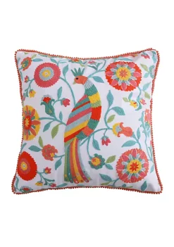 Buy 👏 Levtex Lilian Multicolored Bird Pillow 😍 -Cheap Levtex Store Belk 2146