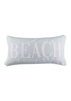 Hot Sale 💯 Levtex Tahiti Gray Beach Embroidered Pillow 😍 -Cheap Levtex Store Belk 2241
