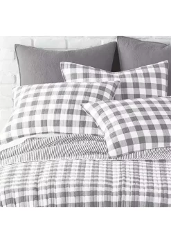 Deals ✨ Levtex Home Elijah Gray Gingham Full/Queen Quilt Set 👏 -Cheap Levtex Store Belk 2287