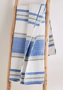 Top 10 🔥 Levtex Home St. Bart Stripe Quilted Throw ❤️ -Cheap Levtex Store Belk 2349