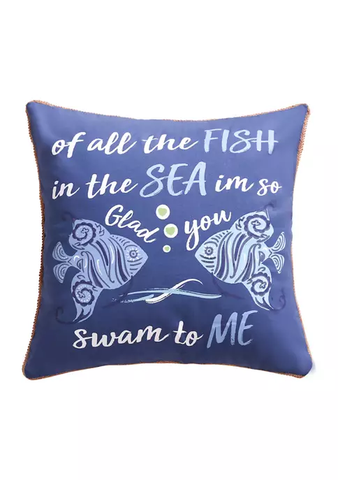Outlet 😉 Levtex Home Laida Beach Fish, Sea, Me Pillow 🤩 3 Outlet 😉 Levtex Home Laida Beach Fish, Sea, Me Pillow 🤩