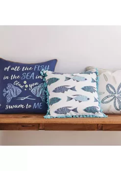 Outlet 😉 Levtex Home Laida Beach Fish, Sea, Me Pillow 🤩 8 Outlet 😉 Levtex Home Laida Beach Fish, Sea, Me Pillow 🤩 -Cheap Levtex Store Belk 2431