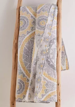 Outlet 😍 Levtex Home Luiza Ochre Quilted Throw 😉 -Cheap Levtex Store Belk 2454