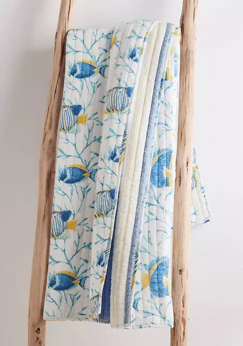 Promo 🤩 Levtex Home Tropical Sea Quilted Throw 💯 5 Promo 🤩 Levtex Home Tropical Sea Quilted Throw 💯 - Image 3