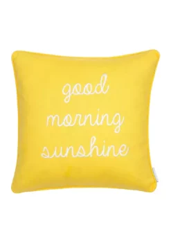 Hot Sale ✨ Levtex Home Yellow Good Morning Sunshine Pillow ❤️ -Cheap Levtex Store Belk 2688