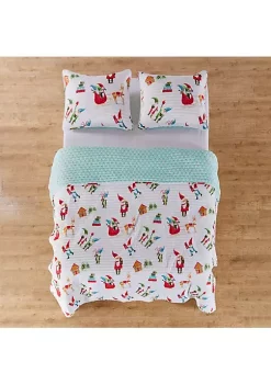 Wholesale 😀 Levtex Home Gnome for the Holidays White Full/Queen Quilt ✔️ -Cheap Levtex Store Belk 269