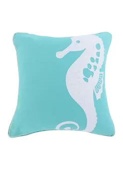 Promo 🎁 Levtex Huntington Teal Seahorse Pillow ⌛