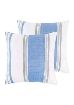 Promo 👍 Levtex Home St. Bart Stripe Euro Sham Set of 2 👍