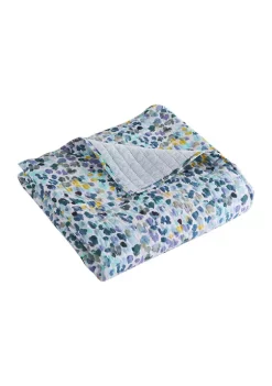 Discount 👍 Levtex Home Calico Blue Quilted Throw 😉 -Cheap Levtex Store Belk 2981