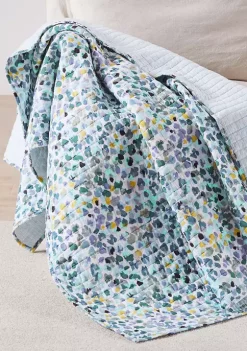 Discount 👍 Levtex Home Calico Blue Quilted Throw 😉 -Cheap Levtex Store Belk 2982