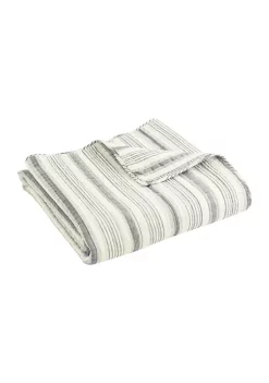 Brand new 🌟 Levtex Home Rochelle Stripe Gray Quilted Throw ✨ -Cheap Levtex Store Belk 3016