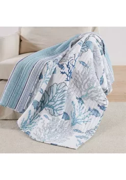 Discount 🎉 Levtex Home Lacey Sea Quilted Throw 💯 -Cheap Levtex Store Belk 3028