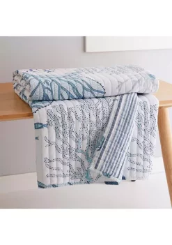 Discount 🎉 Levtex Home Lacey Sea Quilted Throw 💯 -Cheap Levtex Store Belk 3029