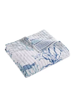 Discount 🎉 Levtex Home Lacey Sea Quilted Throw 💯 -Cheap Levtex Store Belk 3031