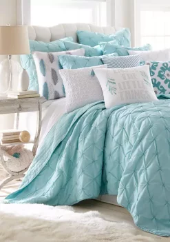 New 👍 Levtex Home Spa Pintuck Quilt Set 😍 -Cheap Levtex Store Belk 3056