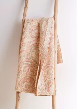 Discount 💯 Levtex Home Spruce Coral Coral Quilted Throw 😀 -Cheap Levtex Store Belk 3105